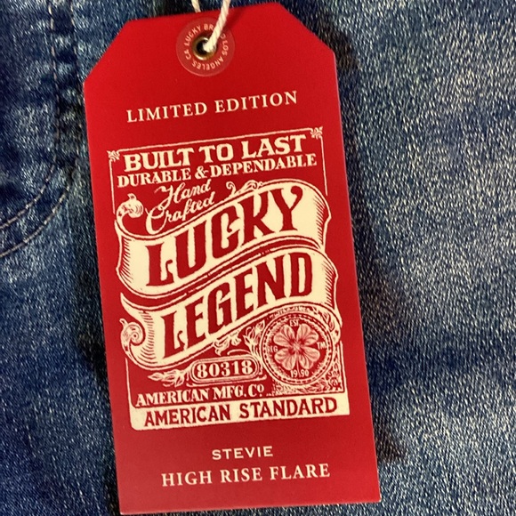 NWT Lucky Brand studded high rise Stevie flare. Studded floral on flare - Picture 7 of 10